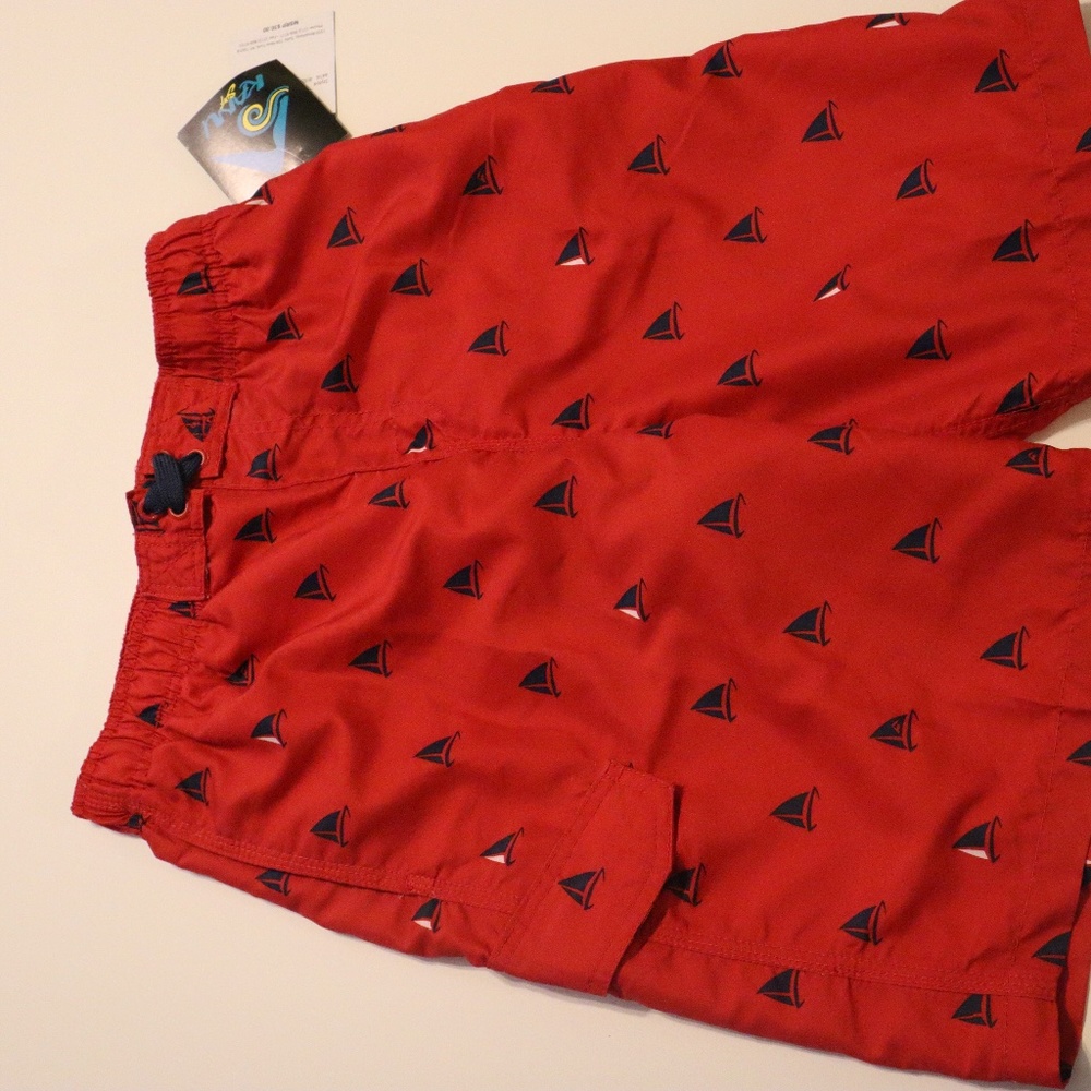 NWT Nautica Red Swim Trunks Sz L 14-16